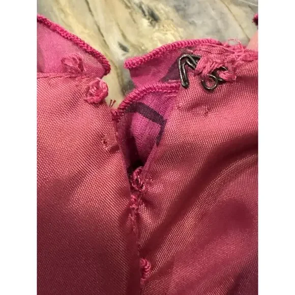 Gabby Skye Dress Sz 14 Pink Floral Ruffle Fit Flare Wedding Easter Office Boho - Picture 6 of 11